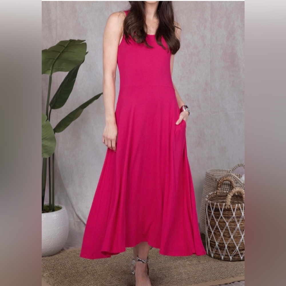 KiraGrace Midi Fit & Flare Dress Rose Pink Size Large